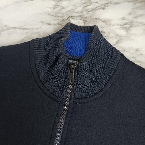 TED BAKER bomber jacket men's size M navy blue zip-up - Picture 5 of 9